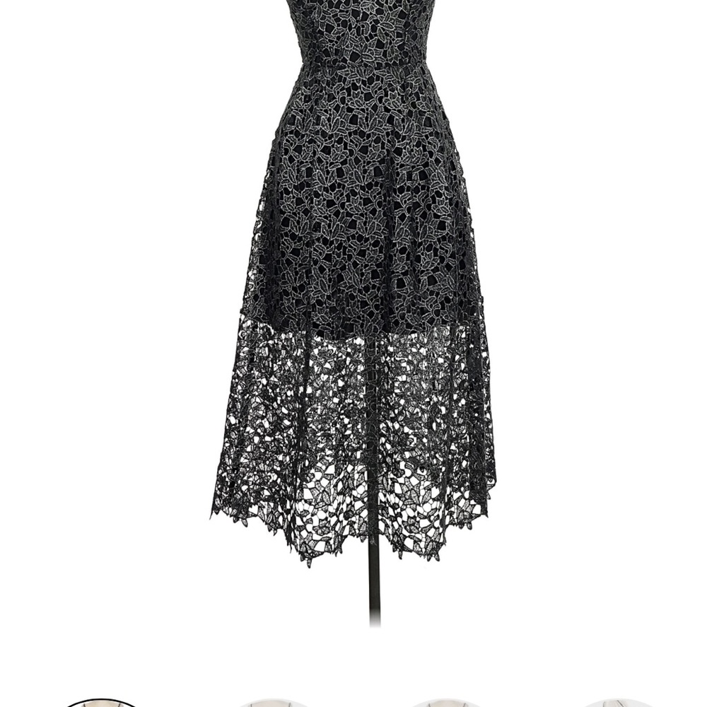 Astr Black Floral Lace Midi Dress